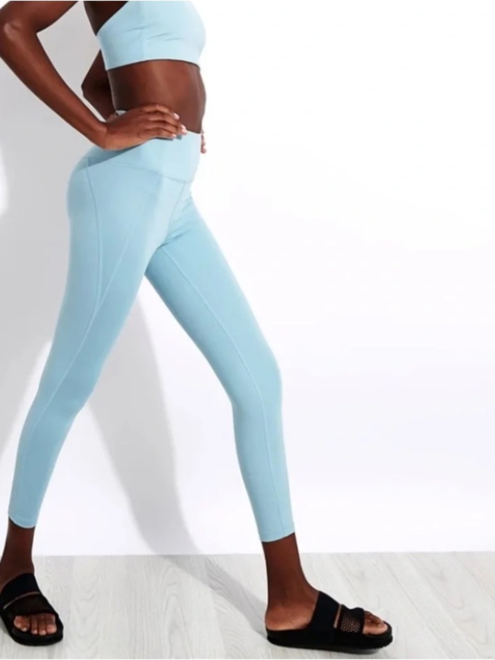Girlfriend Collective High Rise 7/8 Compression Leggings Sky Blue Size Small